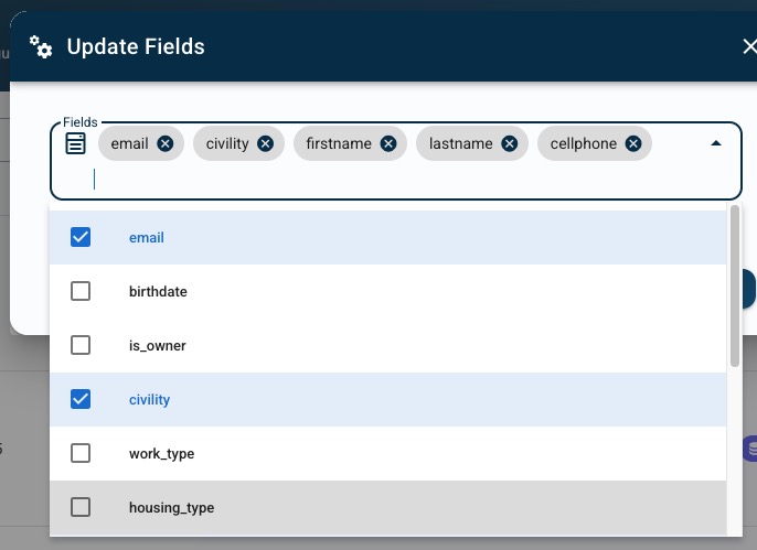 Admin collect fields